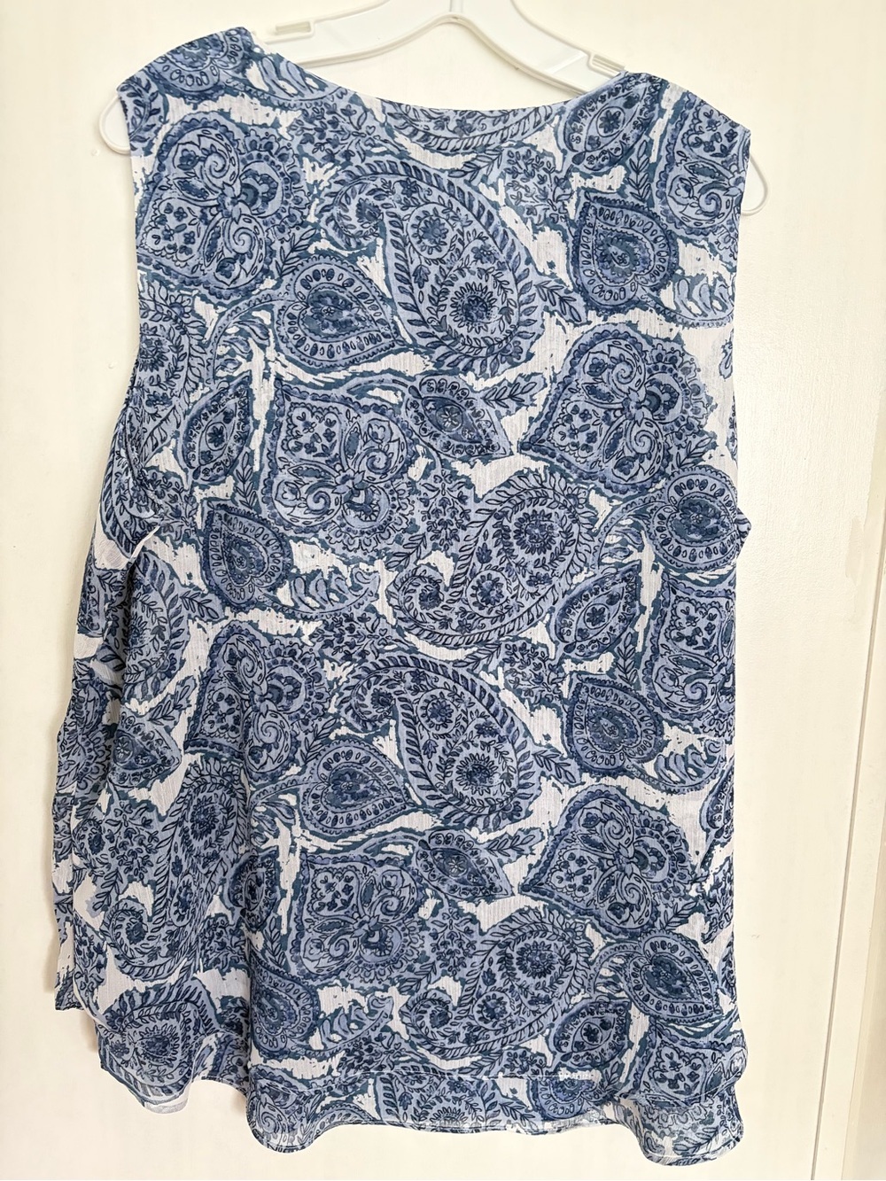 Christina Blue Paisley Notch-Neck Sleeveless Camisole - Picture 7 of 11